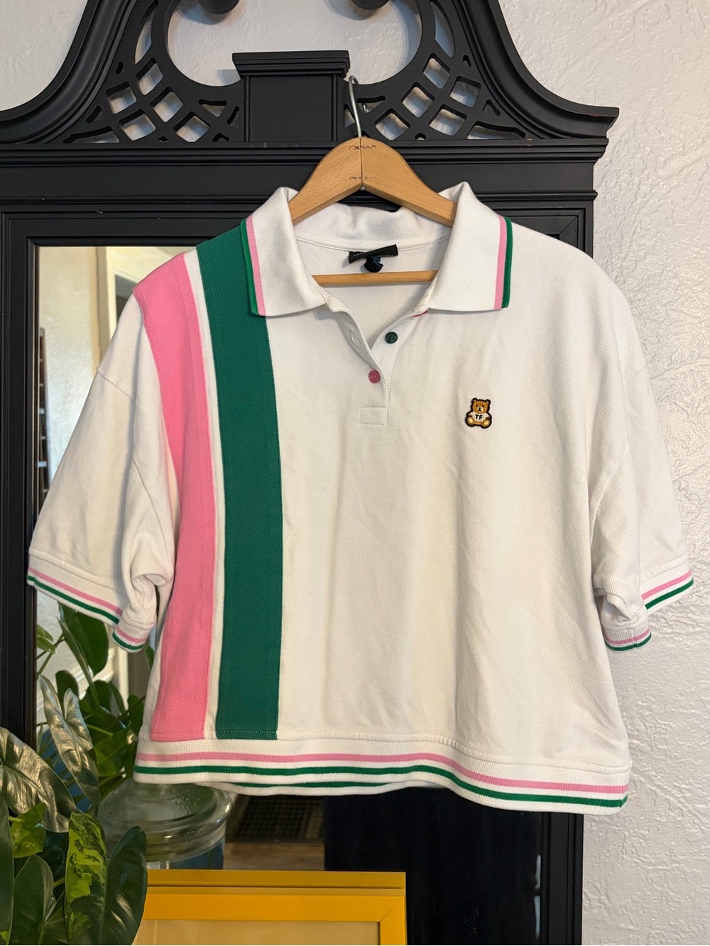 Teddy Fresh White Polo with Rainbow Logo Bear Tag